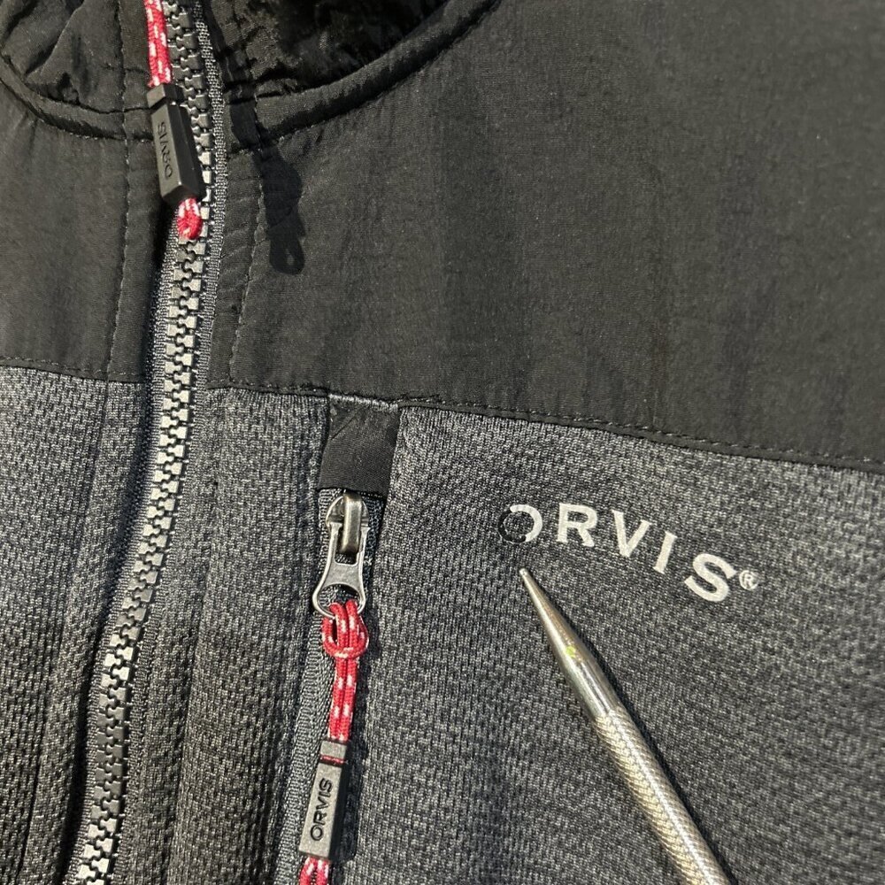 Orvis Classic Collection Fleece Lined Jacket Black/Gray Full Zip. Size: Medium - Picture 2 of 6